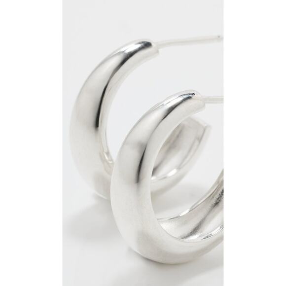 Zoe Chicco Medium Aura Hoop Earrings Sterling Silver - One Size - Picture 2 of 4